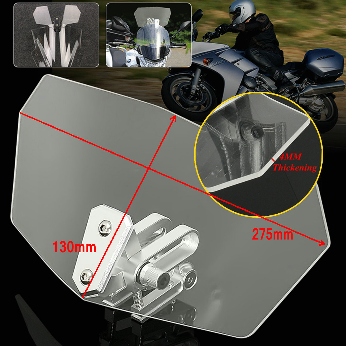 Motorcycle-Universal-Clear-Windshield-Windscreedn-Screen-Protector-Sport-Bike-1739772