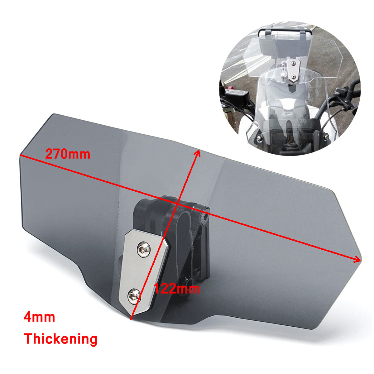 Motorcycle-Windshield-Screen-Extension-Spoiler-Wind-Deflector-Adjustable-Clip-On-Universal-1697056