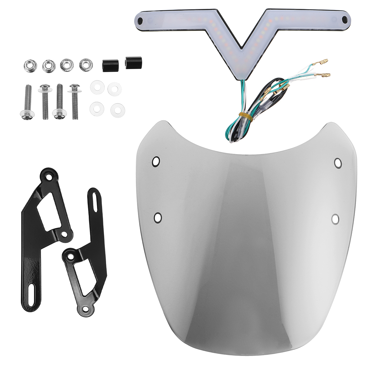 Universal-5-7-Smoke-Round-Headlight-Front-Fairing-Motorcycle-Windshield-Windscreen-With-LED-1718146