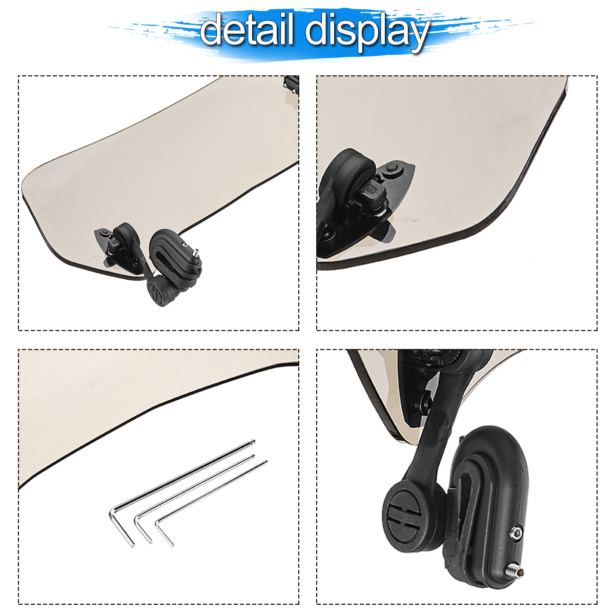 Universal-Adjustable-Clip-On-Brown-Windshield-Extension-Spoiler-Wind-Big-Windscreen-Deflector-For-Mo-1435561