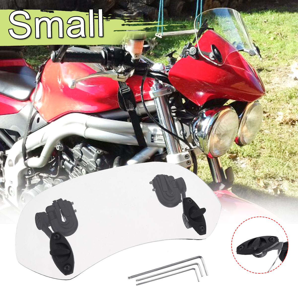 Universal-Adjustable-Clip-On-Transparent-Windshield-Extension-Spoiler-Wind-Small-Windscreen-Deflecto-1435563