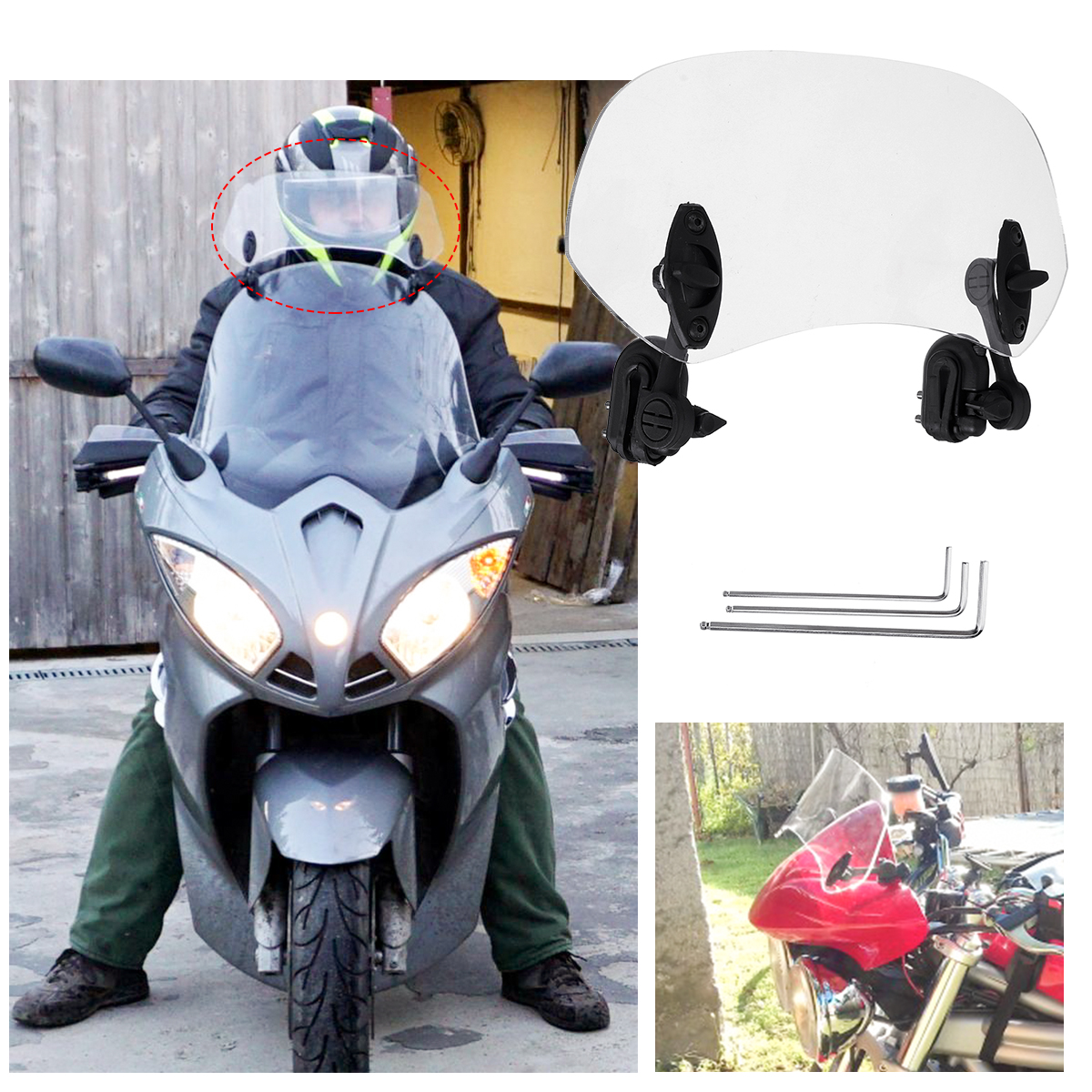 Universal-Adjustable-Clip-On-Transparent-Windshield-Extension-Spoiler-Wind-Small-Windscreen-Deflecto-1435563