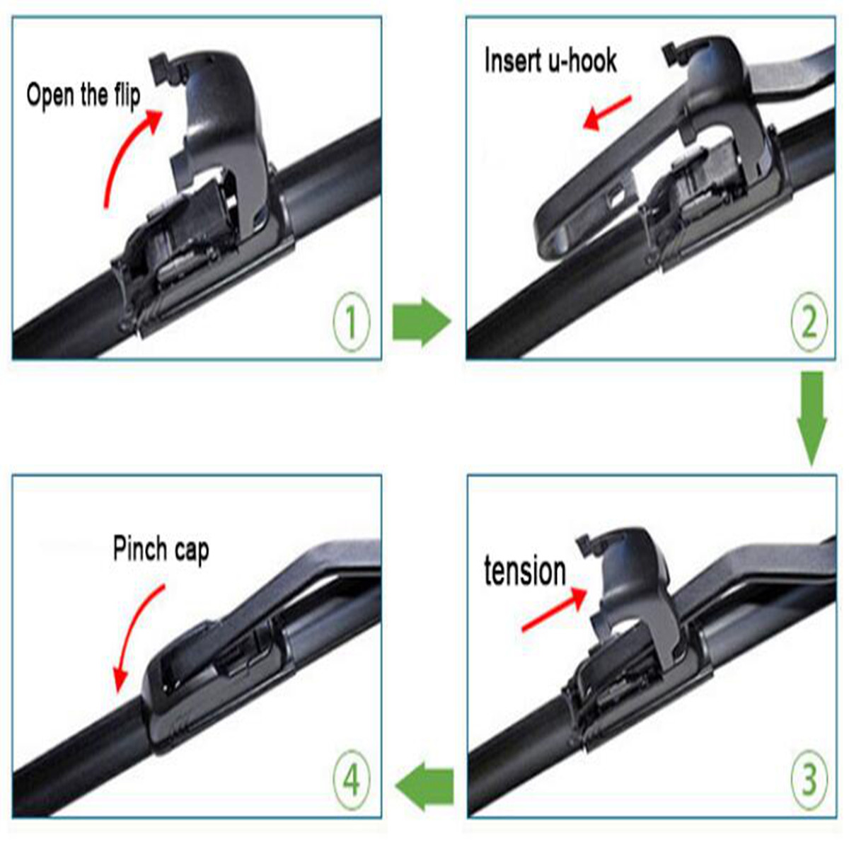 26-and-17-Inch-Black-Universal-J-Hook-Car-Windshield-Wiper-Blade-Bracketless-1425389