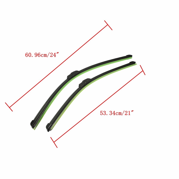 Pair-24-inch-21-inch-J-Hook-Car-Window-Wind-Shield-Wiper-Blade-Bracketless-Universal-1059401