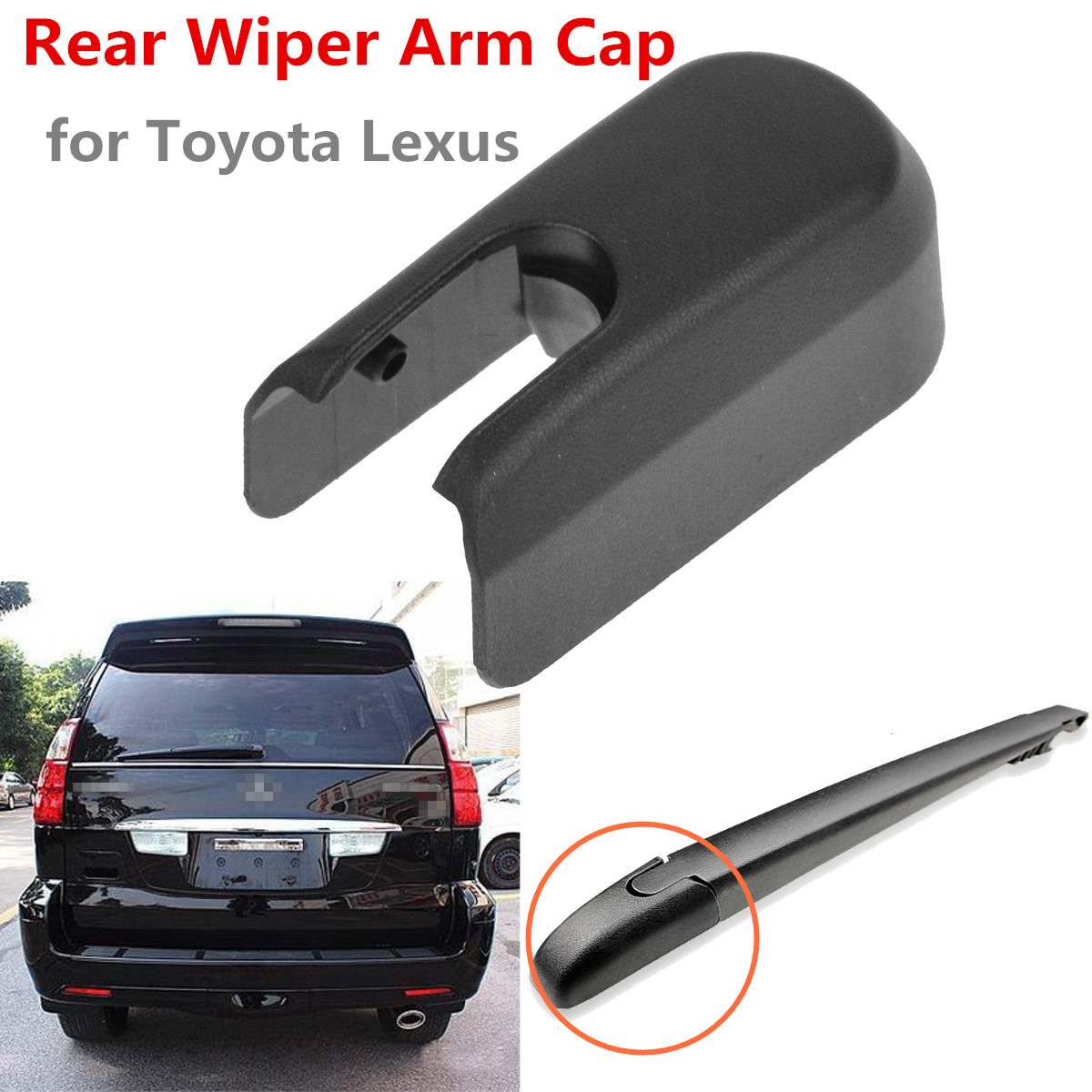 Rear-Wind-Shield-Wiper-Arm-Mounting-Nut-Cover-Cap-Black-Surface-Paint-Treatment-1165388