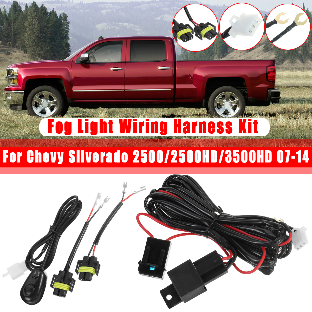 12V-Fog-Light-Wiring-Harness-Kit-For-Chevy-Silverado-25002500HD3500HD-07-14-1693100