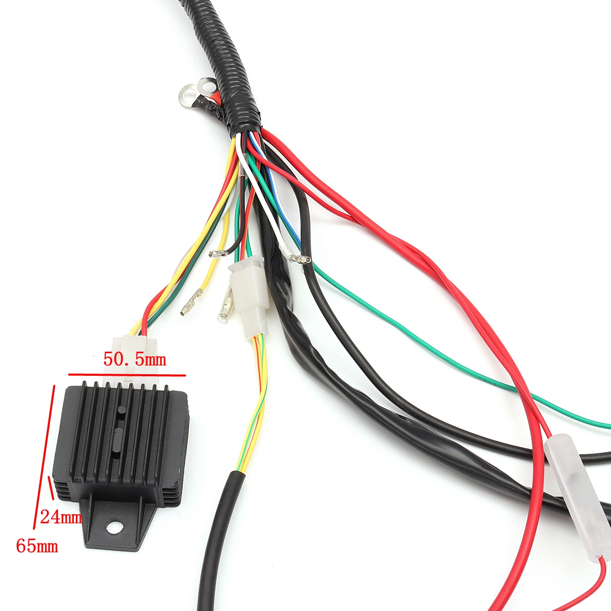 50cc-70cc-110cc-125cc-Wiring-Harness-Loom-Solenoid-Coil-Rectifier-CDI-For-ATV-Quad-Bike-Go-Kart-1132511