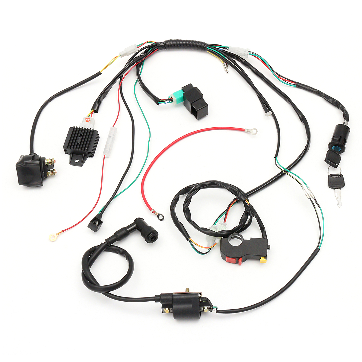Wiring-Harness-Loom-Solenoid-Coil-Rectifier-CDI-For-50cc-70cc-90cc-110cc-125cc-ATV-Quad-Dirt-Bike-1172291